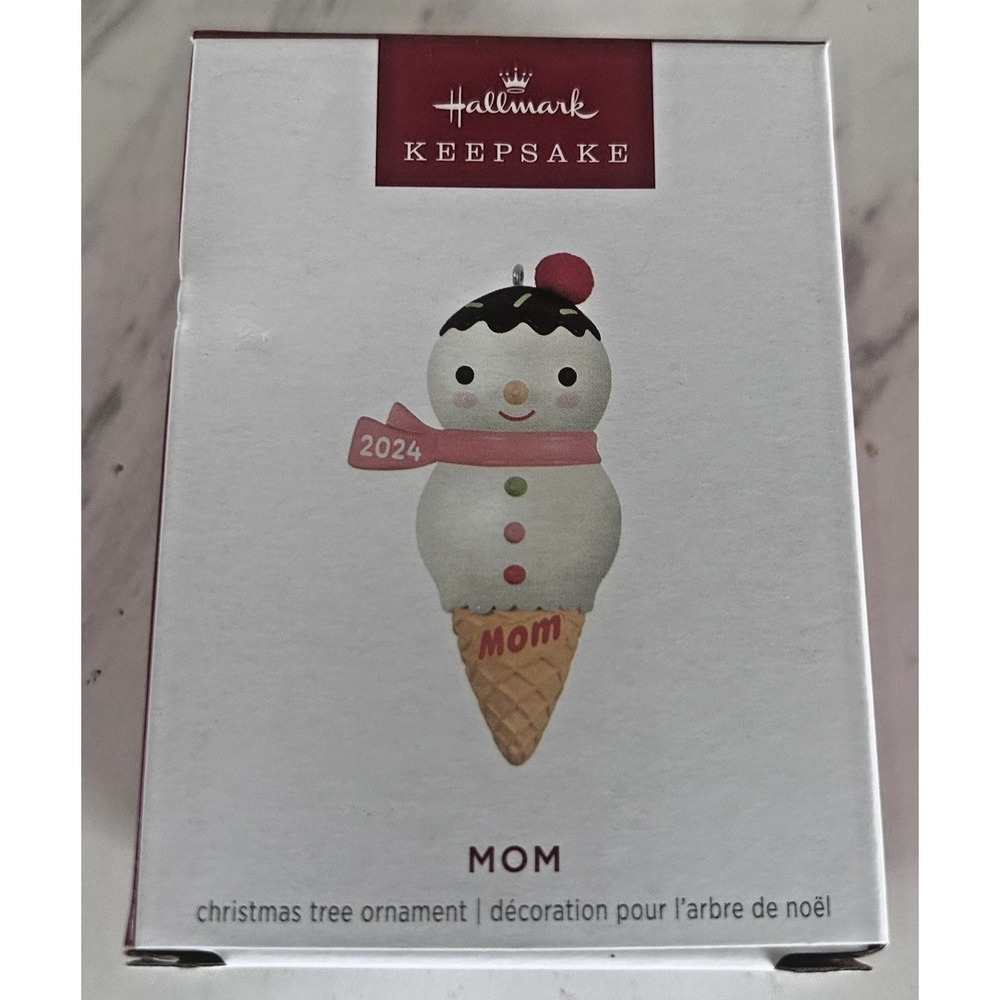 Hallmark Keepsake 2024 Mom Christmas Ornament Ice Cream Cone New! BxP&AA